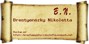 Brestyenszky Nikoletta névjegykártya