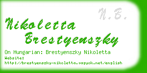 nikoletta brestyenszky business card